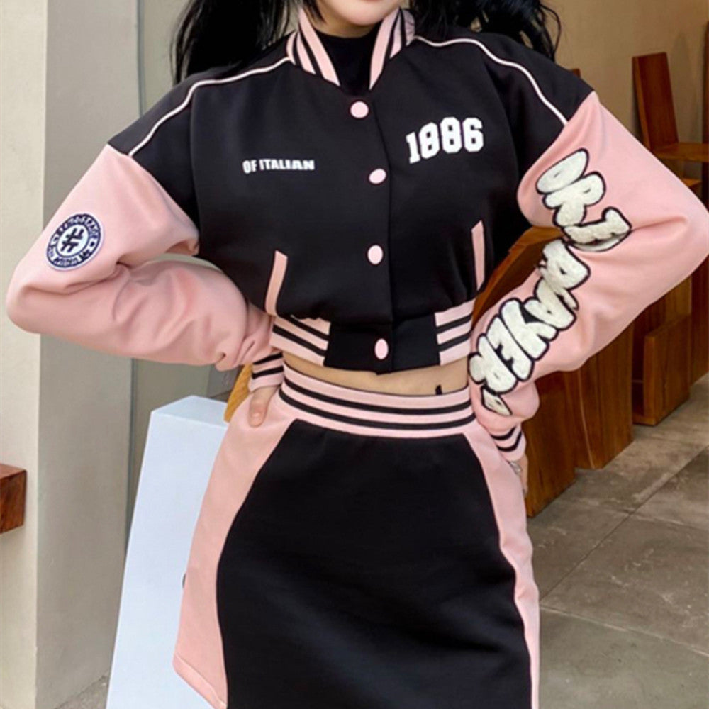 American Spice Girls College Baseball Short Jacket