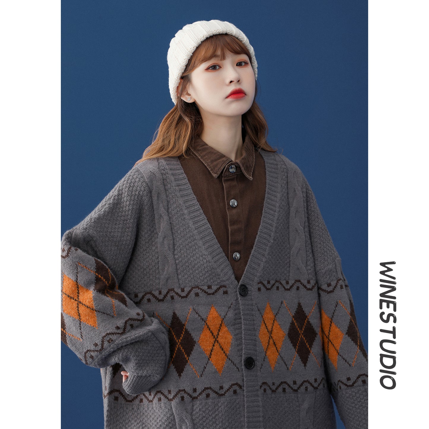 Spring And Autumn Knit Cardigan Jacket College Style