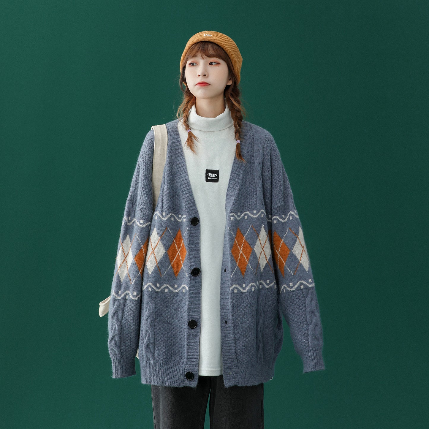 Spring And Autumn Knit Cardigan Jacket College Style