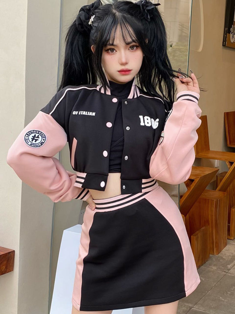 American Spice Girls College Baseball Short Jacket