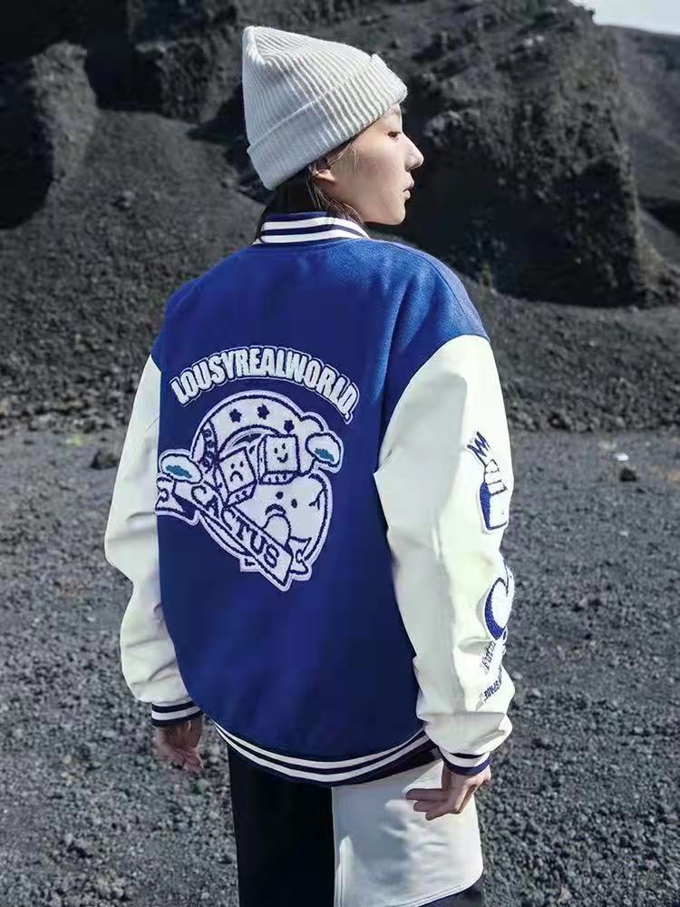 College Style Stand Up Collar Long Sleeved