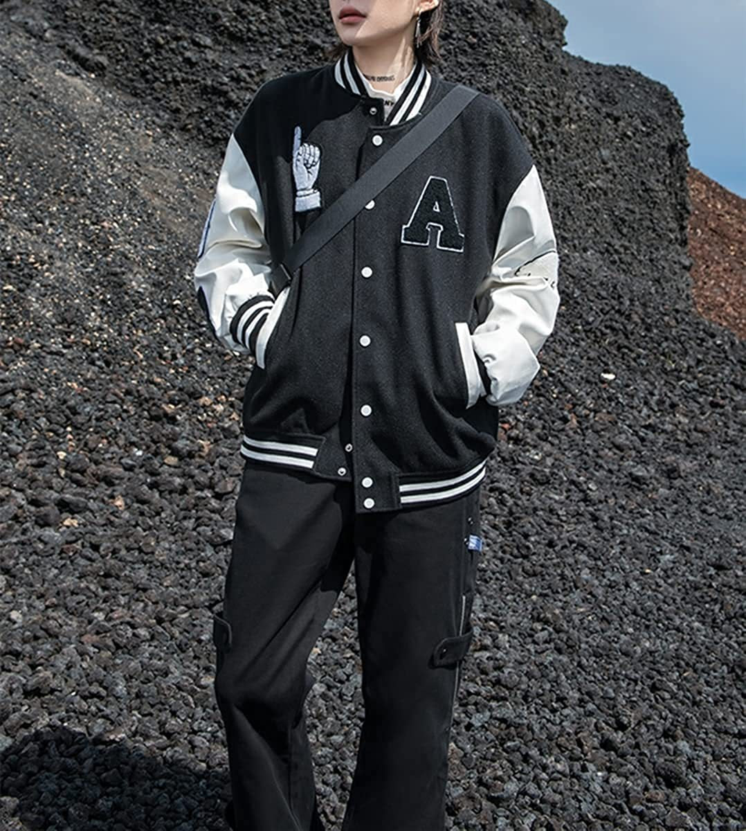 College Style Stand Up Collar Long Sleeved