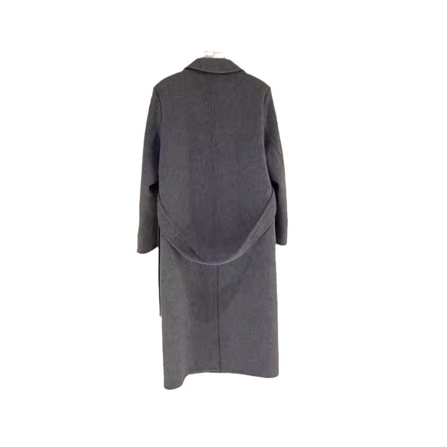 Double-breasted Shoulder Double-sided Wool Overcoat