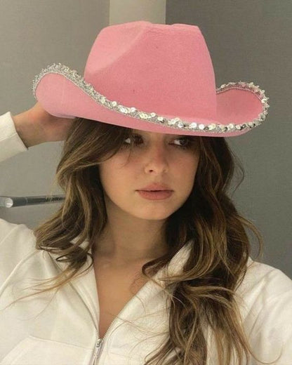 Silver Edge Diamond Fashion Hat